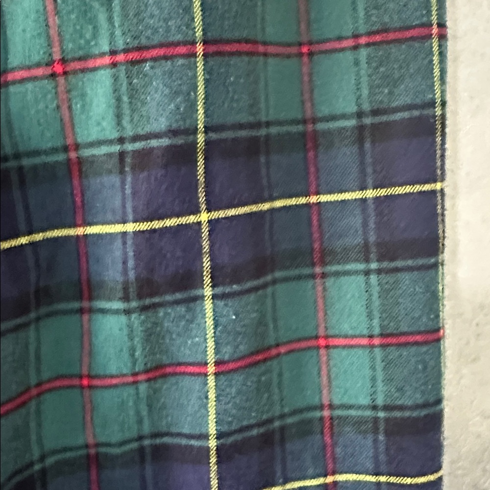 Gap S 100% Cotton Green & Navy Plaid Lounge Pants